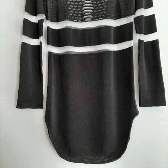 ALEXANDER WANG & H&M Fine Knit Tunic Top / Dress Mesh Panels Sz XS Flawed - Picture 13 of 16